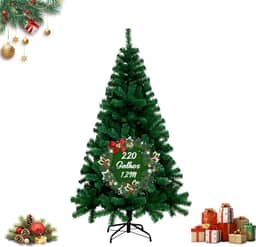 Árvore De Natal 1,20m Pinheiro Luxo 220 Galhos Cheia Resistente Pinheiro De Natal Tradicional Verde Premium Cheia — Realista e Elegante Natal Encantador Decoração de Casa