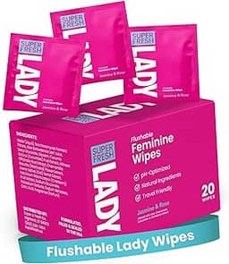 Lenços femininos Super Fresh Lady Parts Lenços umedecidos com pH equilibrado para mulheres, seguros para privados, corpo e rosto, perfeitos para viagens, higiene íntima, mantenha-se fresco em qualquer