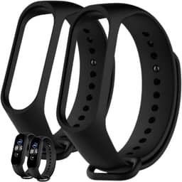 Kit 2 Pulseiras Pretas MI Band 5 6 e 7 Smartband em Silicone Ajustável Encaixe Perfeito Bracelete Reposição