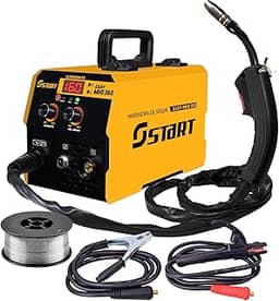 Máquina Solda Inversora Mig 160a Sem Gás 3 Em 1 Tig Lift Eletrodo Easymig Start 220v Cor Amarelo 50 Hz/60 Hz