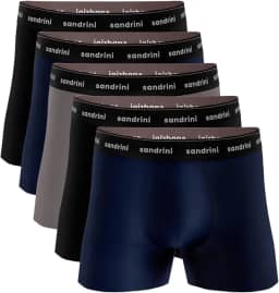 Kit 5 Cuecas Boxer Sandrini Masculina Algodão Cores Sortidas Conforto