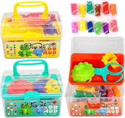 Kit com 3 Maletas de Massinhas 19 Peças Massas e Acessórios Modelar