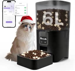 Automatico Pet Alimentador para Gatos com Caes - 6L Comedouro Automático para Cat - 2.4G WiFi Automatic Feeder para Inteligente Programavel APP - Smart Racao Dispenser de Gato com Cães