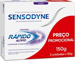 Sensodyne Creme Dental, Sensibilidade e Rápido Alívio e Proteção Duradoura Leve 3 e Pague 2, Alívio Instantâneo, 50g cada