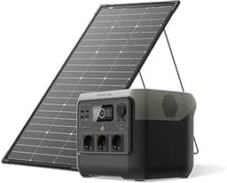 EF ECOFLOW Gerador Solar 220V RIVER 2 Pro 768Wh com Painel Solar Portátil 125W | 4 EU Tomadas AC 800W com X-Boost até 1600W | Estação de Energia Portátil para Emergências, Camping, RV e Uso Doméstico