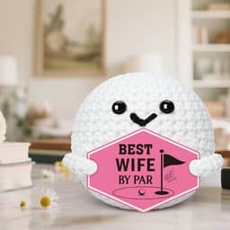 Presente para esposa - presentes de aniversário para sua namorada do marido, ideias românticas para aniversário de namorados elefante branco presente de dia das mães - crochê artesanal golfe