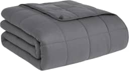CuteKing Cobertor pesado para adultos (6,8 kg, 122 x 183 cm, completo, cinza) cobertor pesado para 63,5 a 68 kg, cobertor pesado para resfriamento e aquecimento com contas de vidro premium, cobertor