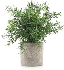 Velener Plantas artificiais de alecrim em vaso - arbustos de topiaria rústica de casa de fazenda para decoração de centros de mesa sala de estar, prateleira quarto estética verde acessórios de banheiro boho pequena planta de mesa escritório