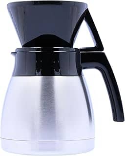 Melitta Cafeteira Térmica de Aço Inoxidável com Filtros de Café, 1,2 Litros, Prata (Stainless Steel), Moderna, Para Casa e Escritório