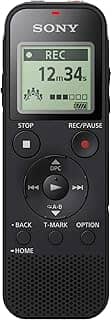 Sony Gravador de voz digital estéreo ICD-PX470 com gravador de voz USB embutido, preto