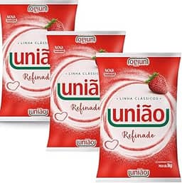 AÇÚCAR REFINADO UNIÃO 1KG - KIT COM 3 UNIDADES