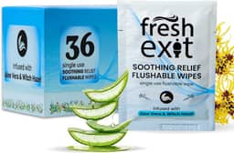 Lenços umedecidos para hemorróidas laváveis – 36 unidades – embalados individualmente com hamamélis e aloe vera, lenços grandes e discretos de viagem para adultos, calmantes e suaves para a
