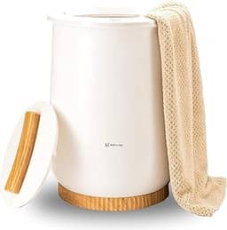 Keenray Aquecedor de toalhas, balde de aquecedor de toalhas de luxo, aquecedores de toalhas grandes para banheiro, desligamento automático, cabe até duas toalhas grandes de 101 x 172 cm, roupões de