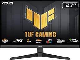 ASUS Monitor de jogos TUF Gaming VG279Q3A – 68.6 cm, Full HD (1920x1080), 180Hz, Fast IPS, ELMB Sync, 1ms (GTG), FreeSync Premium™, G-Sync compatível, Overdrive variável, 99% sRGB - Preto