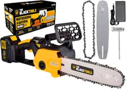 Moto Serra Elétrica A Bateria Portátil 21v 12 Pol Recarregável Profissional TCS21B The Black Tools