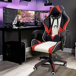 Cadeira Gamer Python Fly, Design Estilo Gamer, Tecido Respirável, Design Ergonômico (Vermelho)