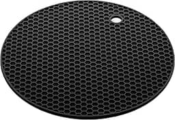 LYOR - Descanso para Panela Redondo de Silicone Preto 17,5cm