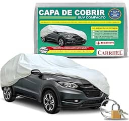 Capa para carro suv compacto forro total com cadeado impermeavel proteção UV Silver