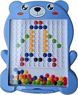 Prancheta de Desenho Magnética Infantil – Brinquedo Educativo com Lousa Colorida Montessori (Urso Azul)