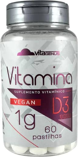 Vitamina D3 10.000UI 60 comprimidos Vegan Sem Lactose Sem Glúten VitaGenus
