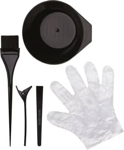 Marco Boni Kit Para Tintura De Cabelo 2 Clips Para Cabelo 1 Pincel Para Aplicação 1 Par De Luvas Descartáveis 1 Tigela Para Tintura 1438 Preto 5 Itens
