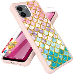 Capa compatível com BLU G35 [com protetor de tela de vidro temperado] [efeito luminoso] para capa de celular BLU G35