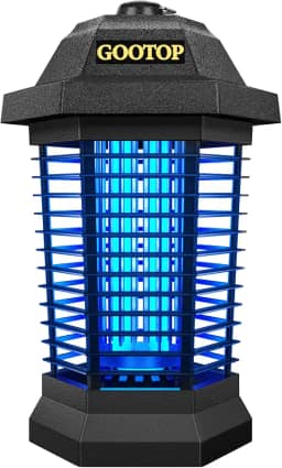 Jinyeda Bug Zapper Outdoor & Indoor, Solar Mosquito Zapper Waterproof, 3500 V Electric Fly Zapper Rechargeable, Cordless Mosquito Killer for Camping, Home, Patio, Kitchen