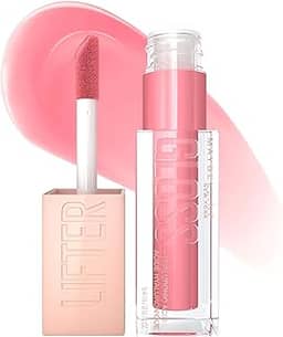 MAYBELLINE Lifter Gloss Hidratante Labial Com Ácido Hialurônico, Gummy Bear, Rosa Claro Transparente, 1 Unidade