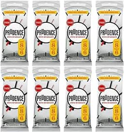 Prudence Efeito Retardante 64und - Kit Camisinhas Preservativo 8 Pacotes com 8 Unidades Cada - Lubrificado - Hipoalergênico - Latex - Normal 52mm - Adulto - CONDOM - Preservativo