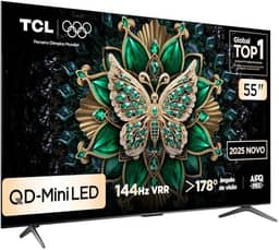 Smart TV TCL 55 Polegadas QLED Mini LED 4K C6K WiFi Bluetooth Google TV 4 HDMI 144Hz HDR10+ 55C6K