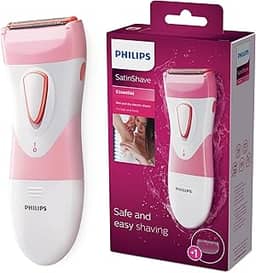 Philips Beauty Aparador Elétrico HP6306/50 Satinshave Essential Wet & Dry - Feminino - Branco/rosa - Lâmina - Sem Fio - Bateria Alcalina (AA) - Pastel