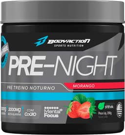 Pré Treino Noturono Pre-Night 200g Sabor Morango Bodyaction