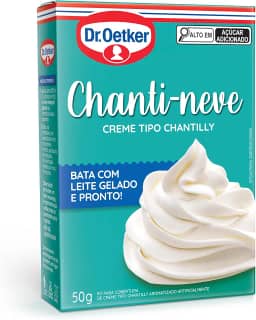 Dr. Oetker Pó Para Chanti-Neve, Creme Tipo Chantilly, Para Rechear e Decorar Bolos, Pavês e Sobremesas, Textura Leve e Suave, 50g