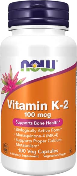 Vitamina K2 100mcg (100 Vcaps) Now Foods