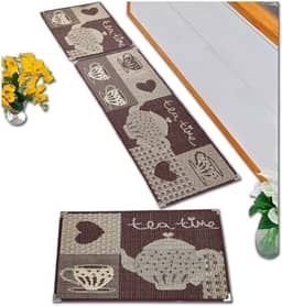 Tapetes Lancer Jogo De Tapete Para Cozinha Kit 3 Peças Antiderrapante Sisal Facil Limpar