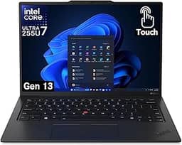 Lenovo Laptop ThinkPad X1 com tela sensível ao toque de carbono 13 com processador Intel Ultra 7 255U, WUXGA de 14 polegadas 100% sRGB, RAM DDR5 de 32 GB, SSD NVMe de desempenho de 1 TB, câmera FHD+