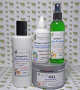 Empório Vida Kit Anti Piolhos, Shampoo 250ml, Spray 100ml e Gel 300ml, Fórmula Natural com Aroma Tutti Frutti