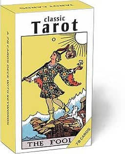 Cartas de tarô clássicas para iniciantes com significados - conjunto de 78 cartas para aprender e adivinhar (branco)