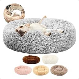 Cama Pet Nuvem Pelucia Cachorro Gato Tamanho M 60x60 Caminha Redonda Confortàvel, Antiderrapante e Ergonômica Extra Macio Ninho. (Branco)