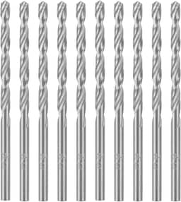 MTX Broca para Metal 3,5 mm HSS Aço Rápido Polida – Ângulo 135°, Norma DIN 343, Haste Cilíndrica, Kit com 10 Peças