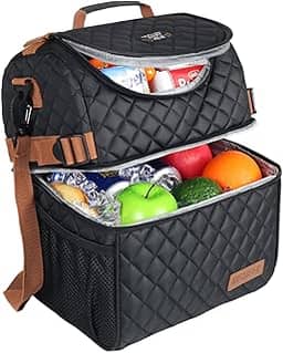 INSMEER Lancheira Térmica 15L Feminina com Duplo Compartimento, Bolsa Termica de Almoço Impermeável à Prova de Vazamentos para Trabalho, Escola, Academia e Piquenique