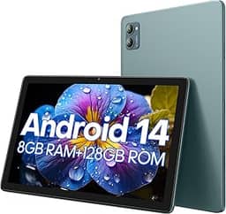 AQHH Tablet Android de 10,1 polegadas, tablet Android 14, bateria de 6800 mAh, 1280 x 800 IPS, 8 (4 + 4 GB) RAM + 128 GB de ROM + expansão de 512 GB, WiFi, Bluetooth 5.0, GPS, câmera dupla, suporte