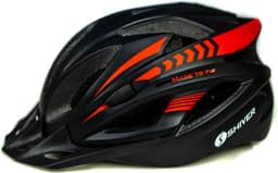 Capacete Bicicleta Ciclismo Com Sinalizador Bike Ajustável PRETO/VERMELHO TAM M
