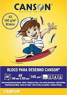 Bloco desenho branco A5 140g - com 20 folhas - Canson