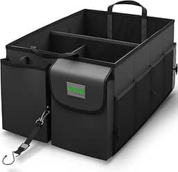 DRIVE - Organizador de porta-malas de carro - dobrável, organizador automotivo de vários compartimentos para armazenamento com alças ajustáveis - acessórios de caminhão e carro para mulheres e homens