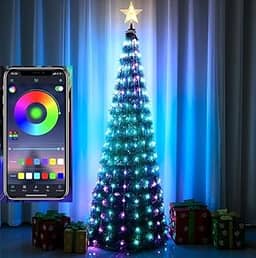 Pisca Pisca Natal 10mt 100 Leds 6 funções Smart Bluetooth Controle Remoto Prova de Agua USB Marca Monoc