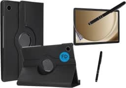 Capa Capinha Case Preta Giratória para Samsung Tab A9 Plus + Película Fosca Sensação de Papel + Caneta Touch - FD Acessórios