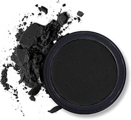 Erinde Paleta de sombras preta fosca, sombra de olhos em pó prensado preto único, ultra-misturável, cor pigmentada, longa duração, paleta de maquiagem gótica de Halloween, sem crueldade e vegana