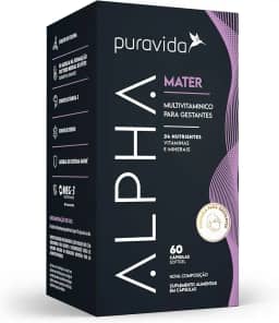 Puravida Vitaminas e Ômega 3 para Gestantes Alpha Mater 60 Cápsulas