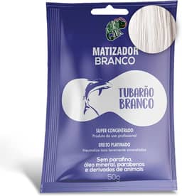 KAMALEÃO COLOR Matizador Branco Tubarão Branco - Neutralizador de Tons Levemente Amarelados - Efeito Platinado - Para Cabelos Loiros e Coloridos - Sachê 50g